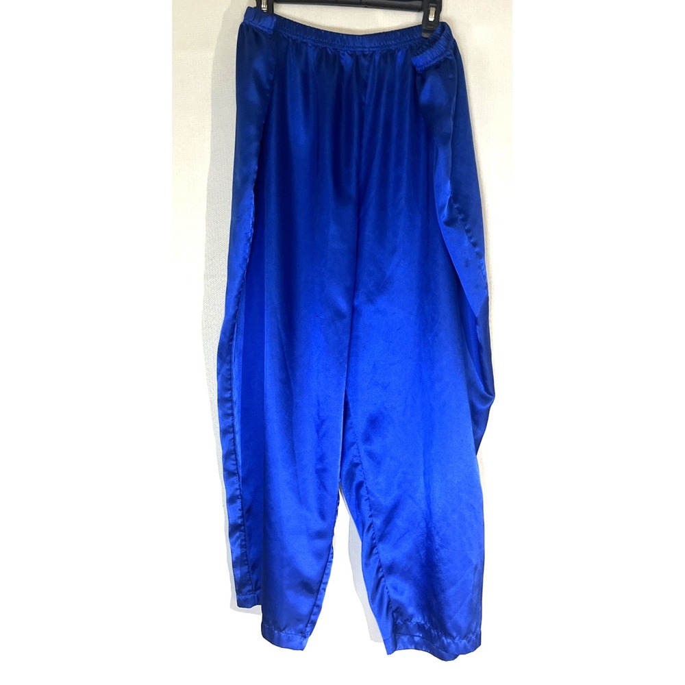 Amoureuse Women's 4x Royal Blue Satin 3/4 Sleeve V Neck Long Pajamas Size 4X - Picture 9 of 11